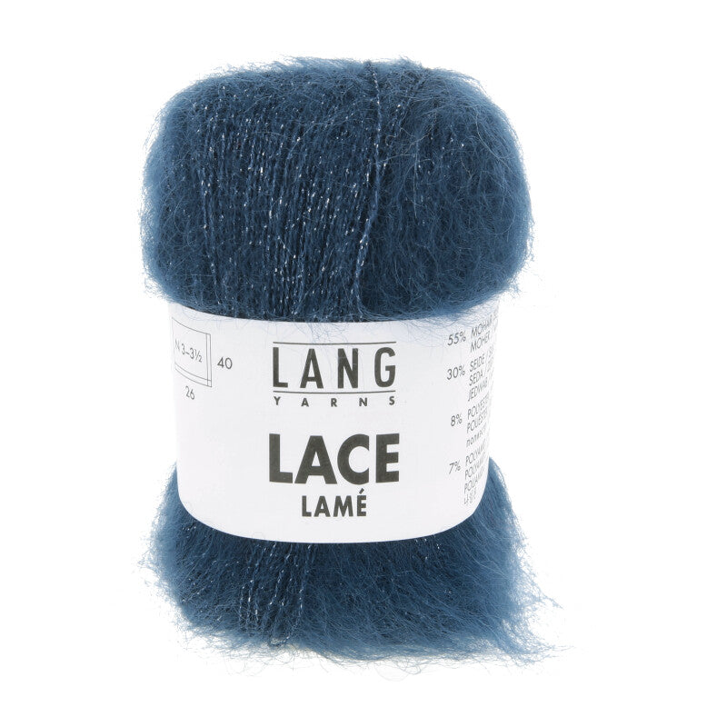 Lang Yarns Lace Lamé – 25g / 310m – Steel Blue (0010)