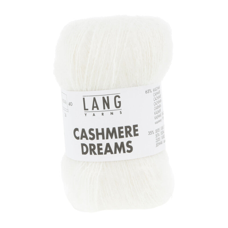 Lang Yarns Cashmere Dreams Yarn, 290m / 25g – White (0001)