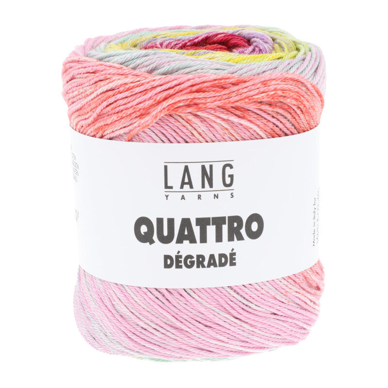 Lang Yarns Quattro Dégradé – 100g / 240m – Yellow/Purple/Turquoise (0012)