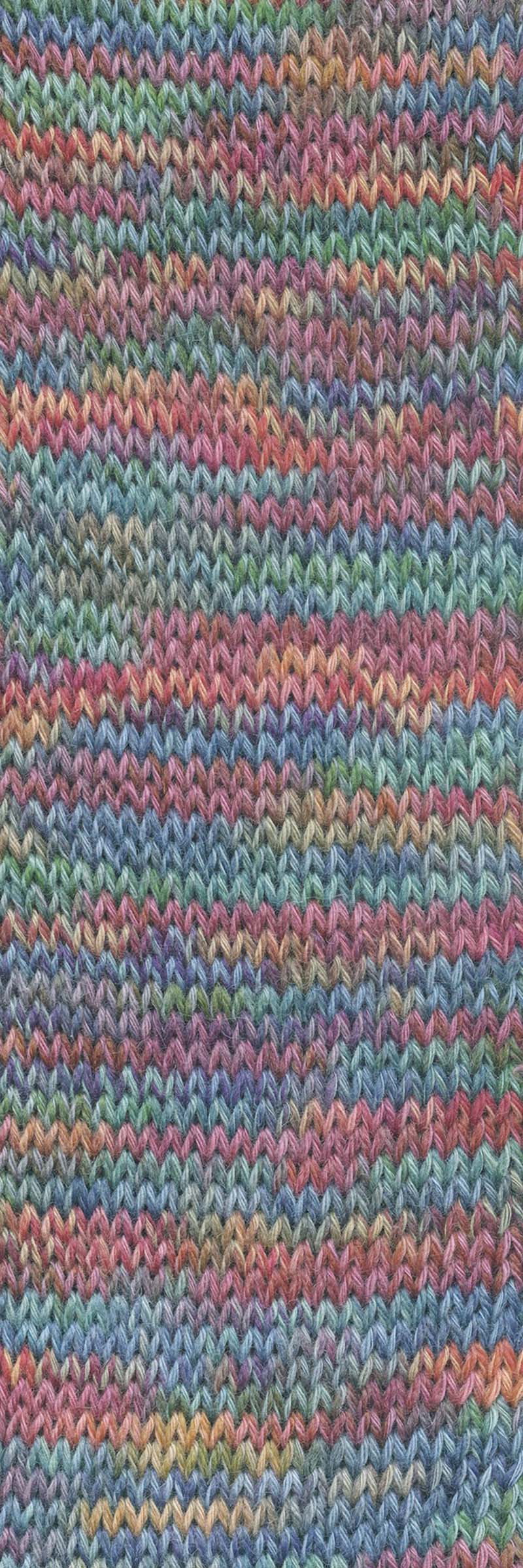 Lang Yarns Footprints – 100g / 400m – Berry/Green/Blue (0017) – detail