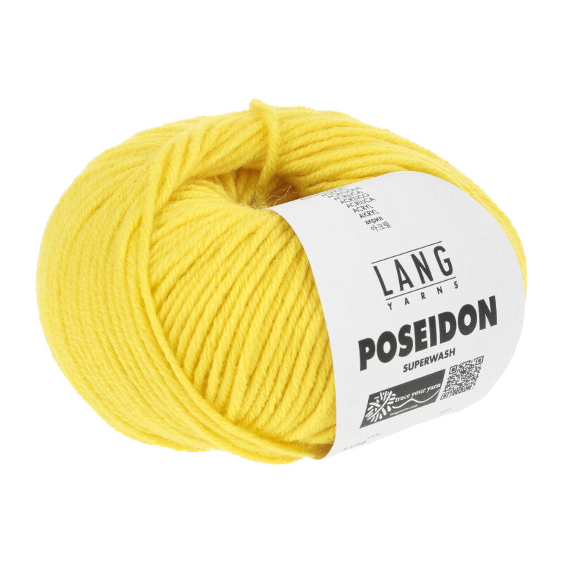 Lang Yarns Poseidon yarn, Yellow, colour 0014, ball photograph
