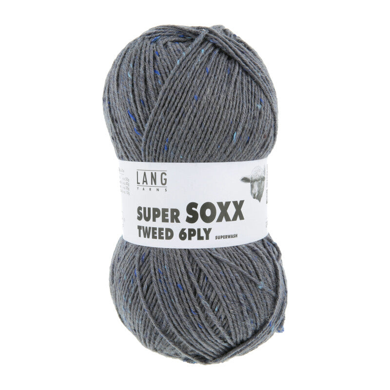 Lang Yarns Super Soxx Tweed 6-ply – 150g / 410m – Dark Grey (0005)
