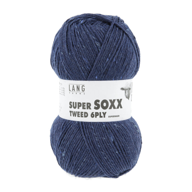 Lang Yarns Super Soxx Tweed 6-ply – 150g / 410m – Blue (0006)