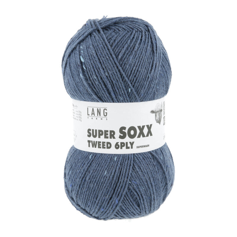 Lang Yarns Super Soxx Tweed 6-ply – 150g / 410m – Dark Jeans (0034)
