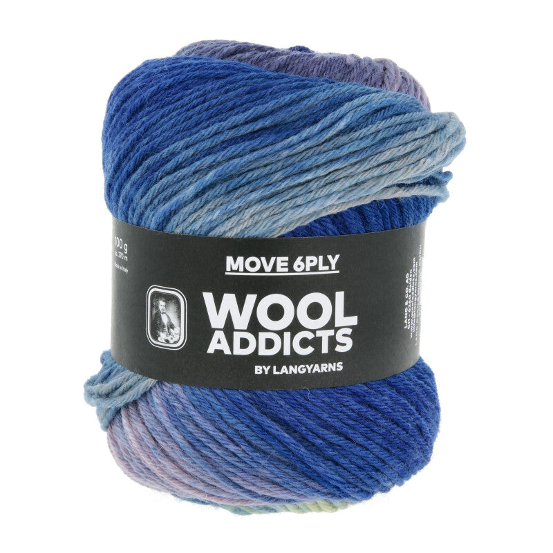 Lang Yarns Move 6-ply – 100g / 270m – Royal Blue/Beige/Light Olive (0014)