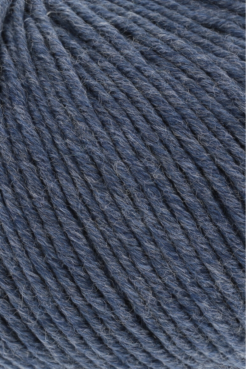 Lang Yarns Merino 120 Yarn, 120m / 50g – Dark Jeans Mélange (0234), yarn texture