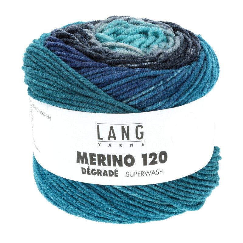 Lang Yarns Merino 120 Dégradé – 50g / 120m – Blue (0005)