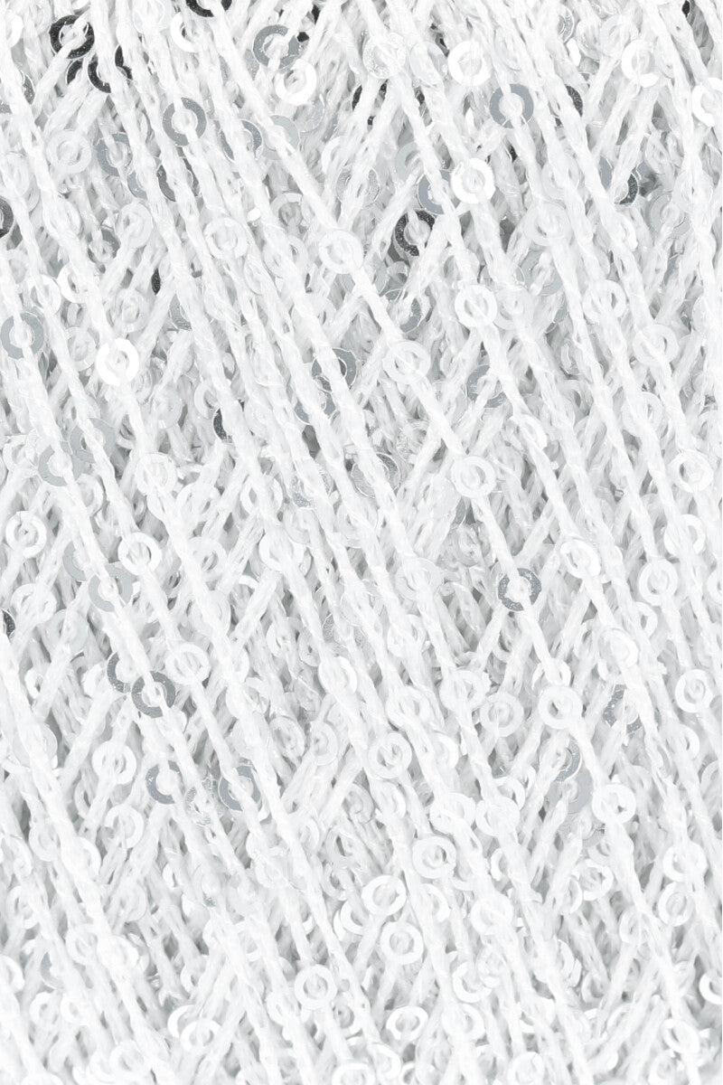 Lang Yarns Paillettes – 25g / 112m – White/Silver (0001) – detail