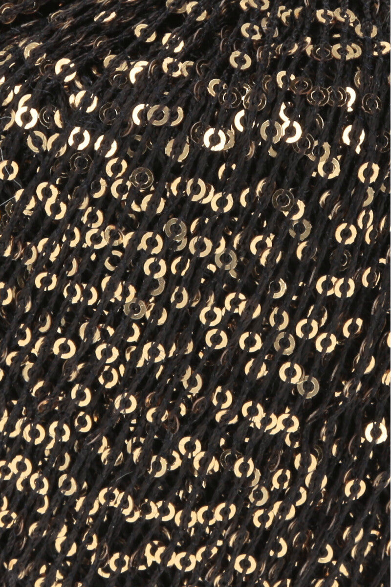 Lang Yarns Paillettes – 25g / 112m – Anthracite/Gold (0070) – detail