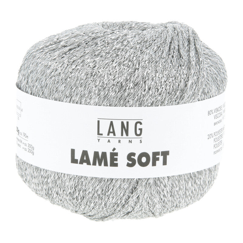 Lang Yarns Lamé Soft – 50g / 190m – Light Gray (0003)