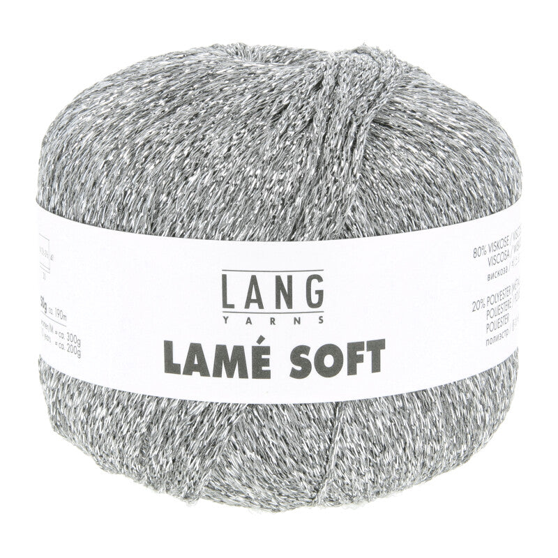 Lang Yarns Lamé Soft – 50g / 190m – Gray (0024)