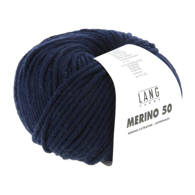 Lang Yarns Merino 50 – 100g / 90m – Navy (0025)