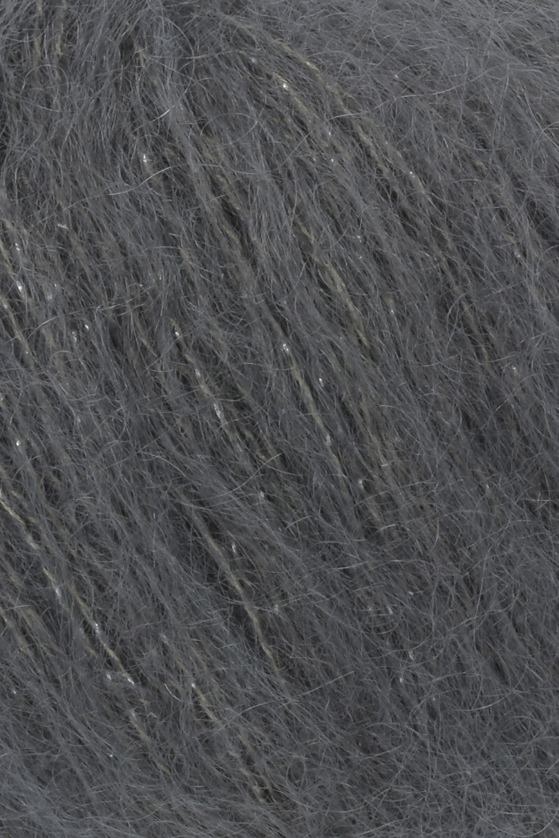 Lang Yarns Mohair Luxe Lamé – 25g / 175m – Silver - Anthracite (0070) – detail