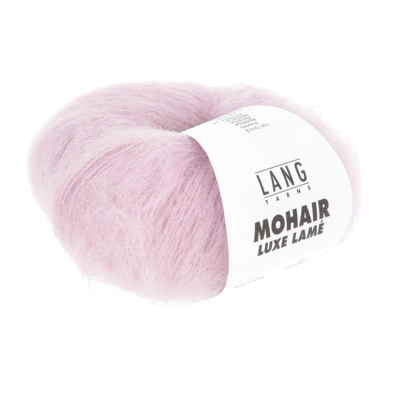Lang Yarns Mohair Luxe Lamé – 25g / 175m – Silver - Dusky Pink (0148)