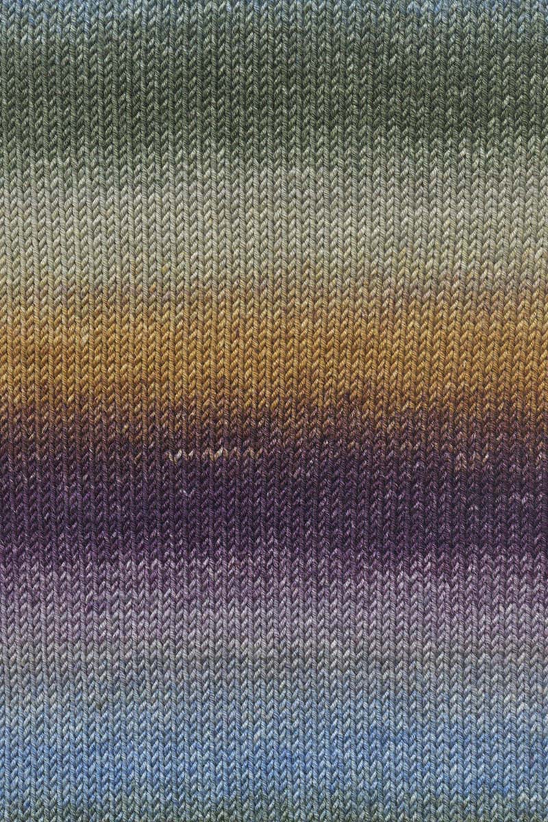 Lang Yarns Merino+ Color – 100g / 180m – Purple/Cor/Olive (0206) – detail