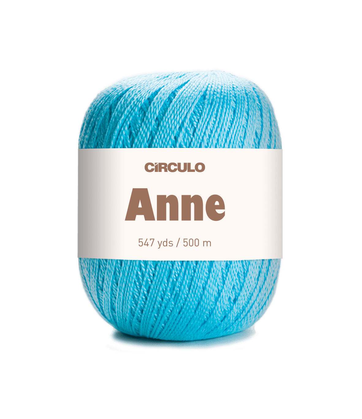 Circulo ANNE - 100% mercerized Cotton Yarn, 500m / 147g - Blue ball of yarn with 'Circulo Anne' label on a white background