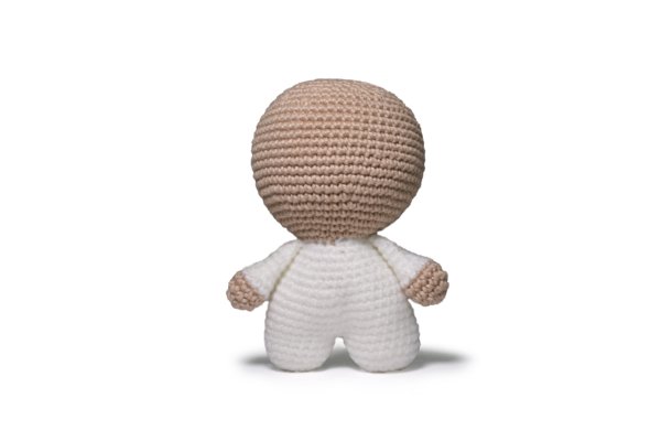 Close-up of finished Sheep amigurumi.