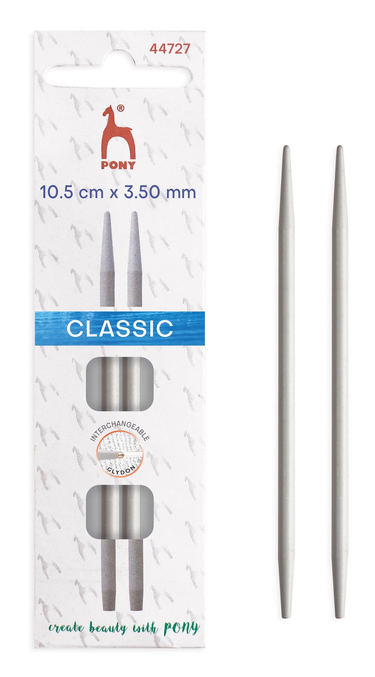 Pony Classic Aluminium Interchangeable Knitting Needle Tips – 10.5 & 14 cm, 10.5 cm, 3.50 mm