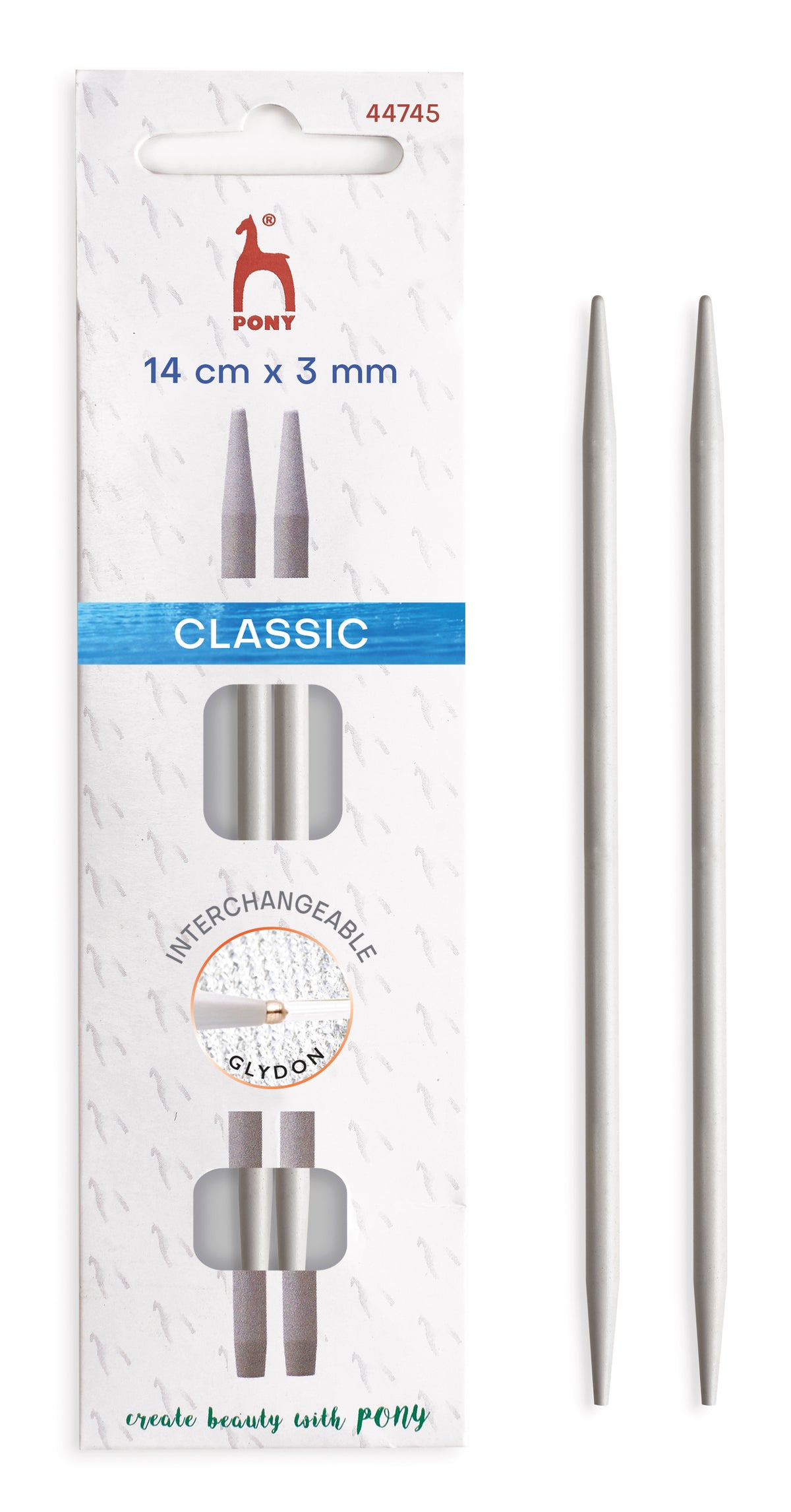 Pony Classic Aluminium Interchangeable Knitting Needle Tips – 10.5 & 14 cm, 14 cm, 3.00 mm