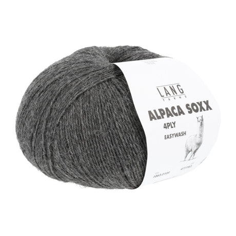 Lang Yarns Alpaca Soxx 4-ply Yarn, 390m / 100g – Dark Grey Mélange (0105)