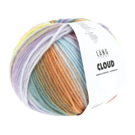 Lang Yarns Cloud Yarn, 260m / 100g – Purple/Orange/Yellow/Green (0022)