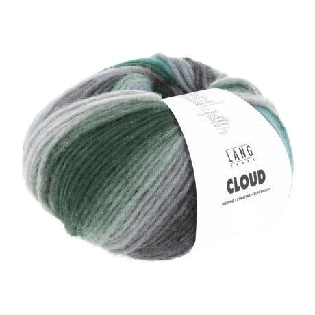 Lang Yarns Cloud Yarn, 260m / 100g – Turquoise/Grey/Black/Green (0030)