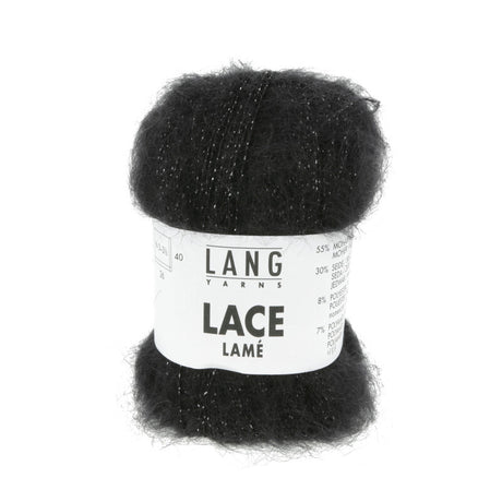 Lang Yarns Lace Lamé – 25g / 310m – Black-Silver (0104)