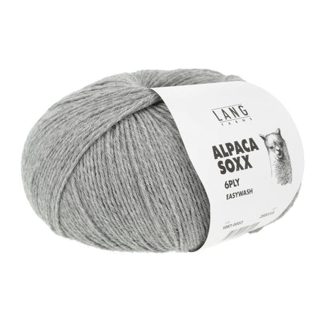 Lang Yarns Alpaca Soxx 6-ply Yarn, 390m / 150g – Light Grey Mélange (0003)