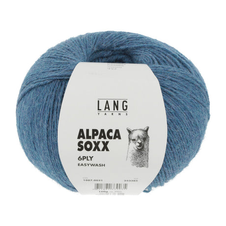 Lang Yarns Alpaca Soxx 6-ply Yarn, 390m / 150g – Azure Mélange (0021)