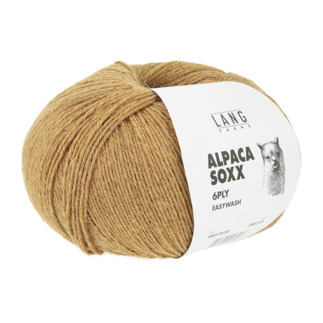 Lang Yarns Alpaca Soxx 6-ply Yarn, 390m / 150g – Brass Mélange (0050)