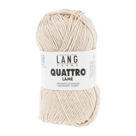 Lang Yarns Quattro Lamé – 50g / 120m – Cream (0002)