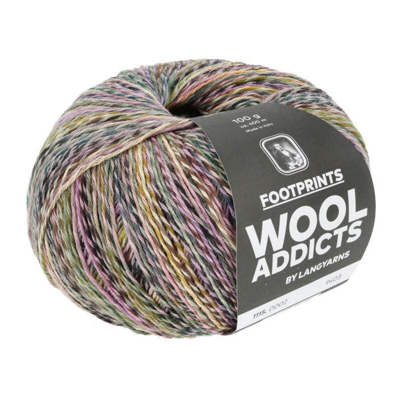 Lang Yarns Footprints – 100g / 400m – Rose/Green (0002)