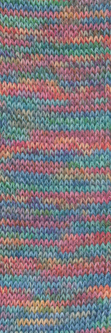 Lang Yarns Footprints – 100g / 400m – Berry/Green/Blue (0017) – detail