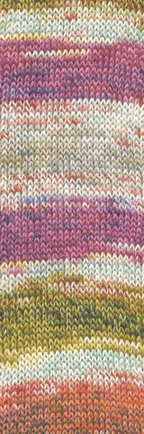 Lang Yarns Footprints – 100g / 400m – Terracotta/Olive/Purple (0027) – C view