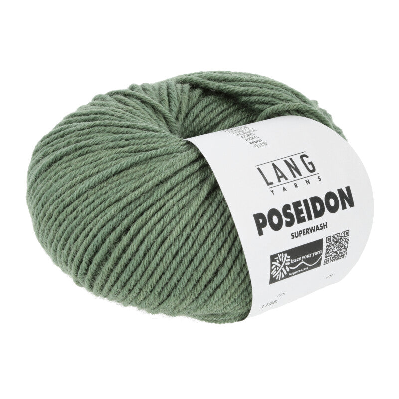Lang Yarns Poseidon yarn, Ivy, colour 0091, ball photograph