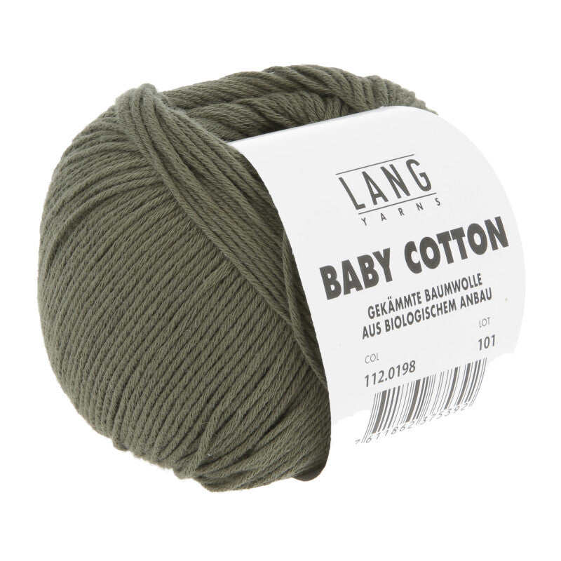 Lang Yarns Baby Cotton – 50g / 180m – Dark Olive (0198)