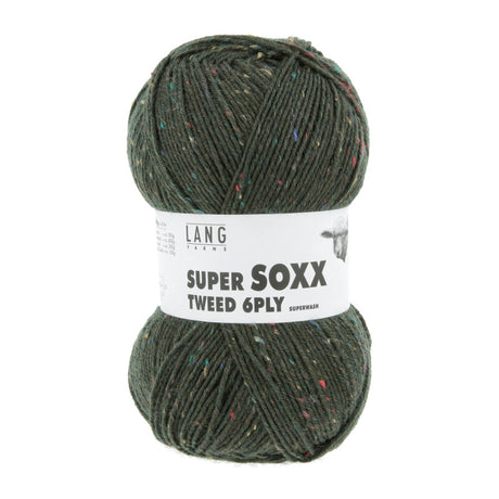 Lang Yarns Super Soxx Tweed 6-ply – 150g / 410m – Dark Green (0018)