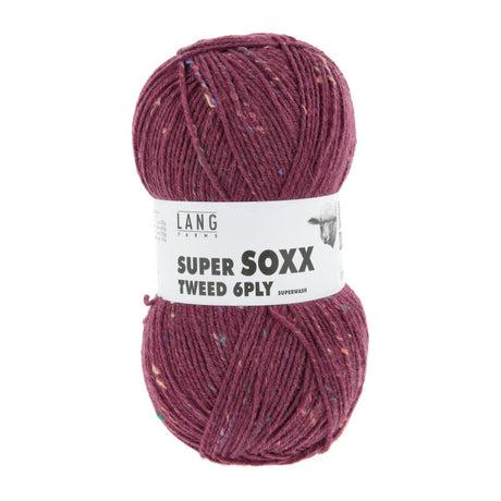 Lang Yarns Super Soxx Tweed 6-ply – 150g / 410m – Berry (0066)
