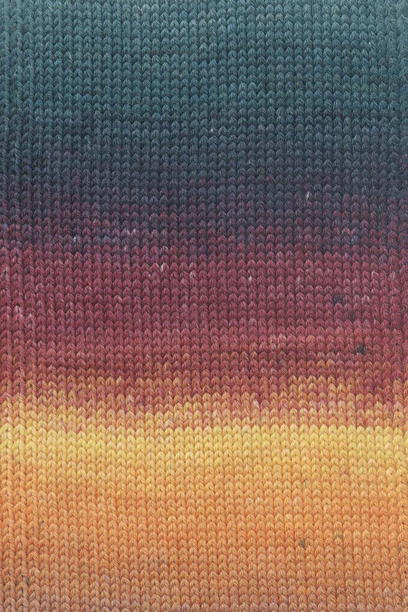 Lang Yarns Move 6-ply – 100g / 270m – Light Blue/Royal Purple/Orange/Eggplant (0011) – detail