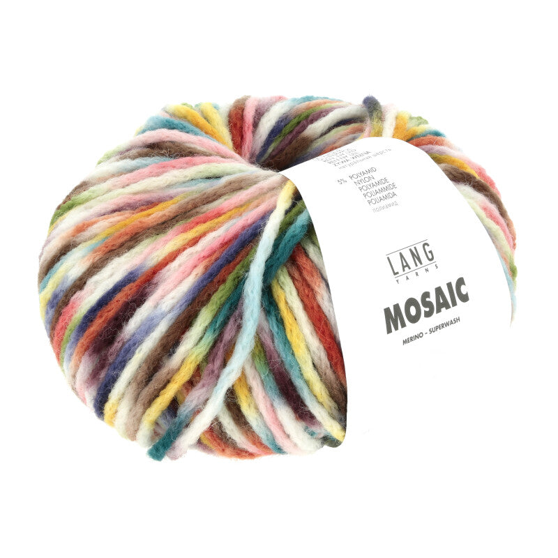 Lang Yarns Mosaic – 100g / 140m – Petrol/Purple/Rose/Brown (0003)