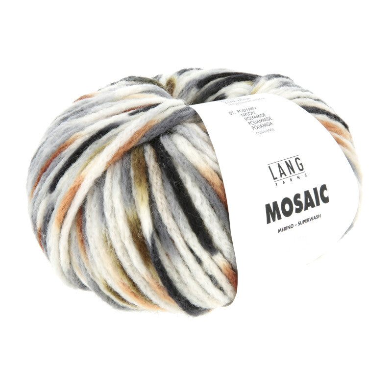 Lang Yarns Mosaic – 100g / 140m – Offwhite/Grey/Olive/Brick (0009)