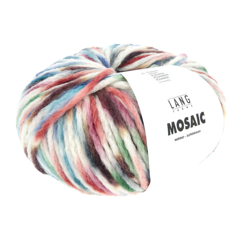 Lang Yarns Mosaic – 100g / 140m – Turquoise/Red/Green/Mauve (0010)