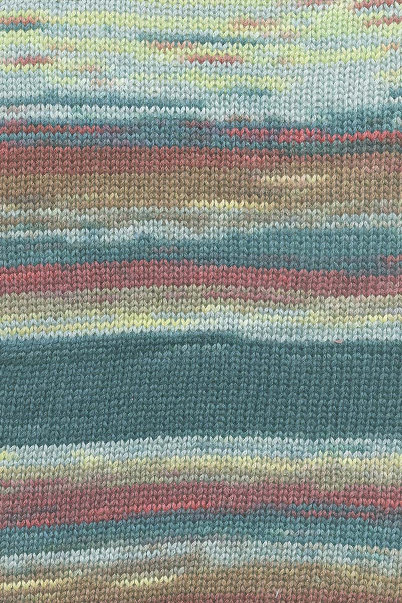 Lang Yarns Eternity – 100g / 340m – Petrol/Berry/Lightblue/Lightgreen (0001) – detail