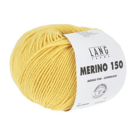 Lang Yarns Merino 150 Yarn, 150m / 50g – Gold Yellow (0049)