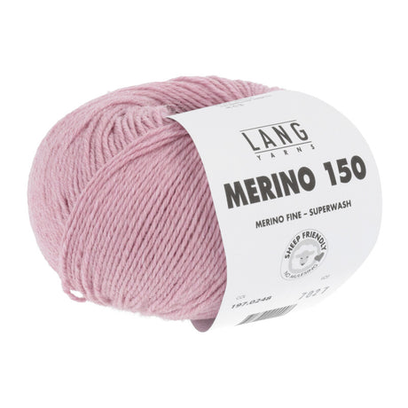 Lang Yarns Merino 150 Yarn, 150m / 50g – Rose Mélange (0248)