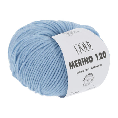 Lang Yarns Merino 120 Yarn, 120m / 50g – Light Blue (0020)
