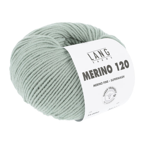 Lang Yarns Merino 120 Yarn, 120m / 50g – Light Sage (0092)