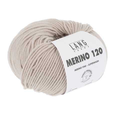 Lang Yarns Merino 120 Yarn, 120m / 50g – Light Beige (0096)