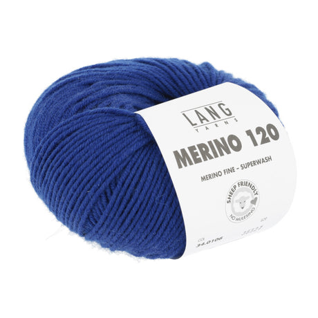 Lang Yarns Merino 120 Yarn, 120m / 50g – Royal (0106)