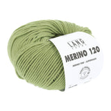 Lang Yarns Merino 120 Yarn, 120m / 50g – Light Olive (0198)